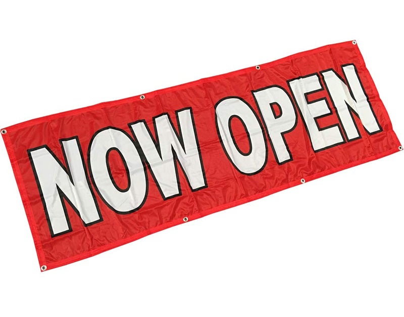 4Less 2x6 Ft Now Open Banner Store Sign Vinyl Alternative - Fabric rb